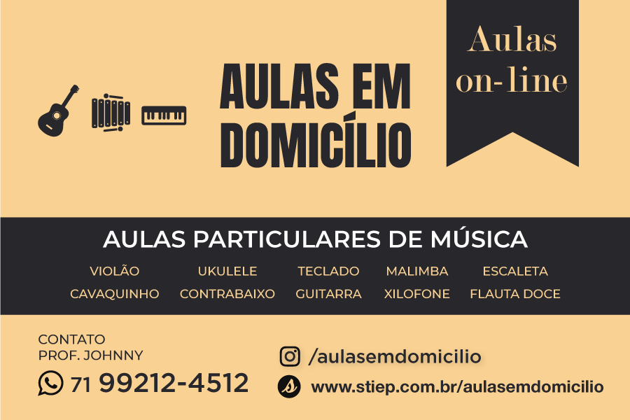 Aulas em Domicílio - São aulas particulares de música com o professor Johnny. Salvador.